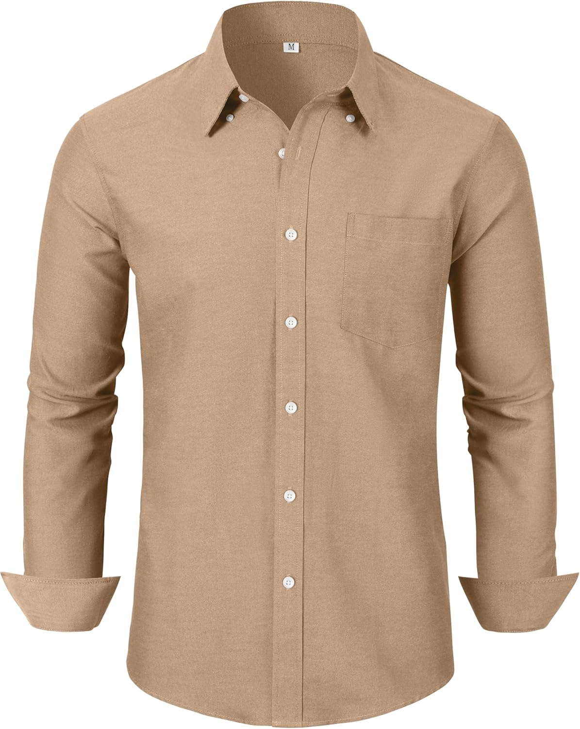 Grade 3.5 Wrinkle-Resistant Men's Lightweight Oxford Dress Shirts Long Sleeve Business Casual Pocket Shirt