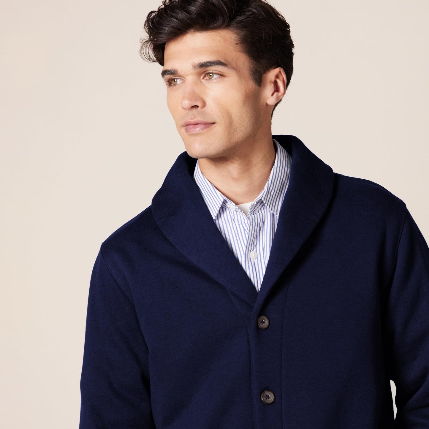 Amazon Essentials Men's Long-Sleeve Fleece Shawl-Collar Cardigan