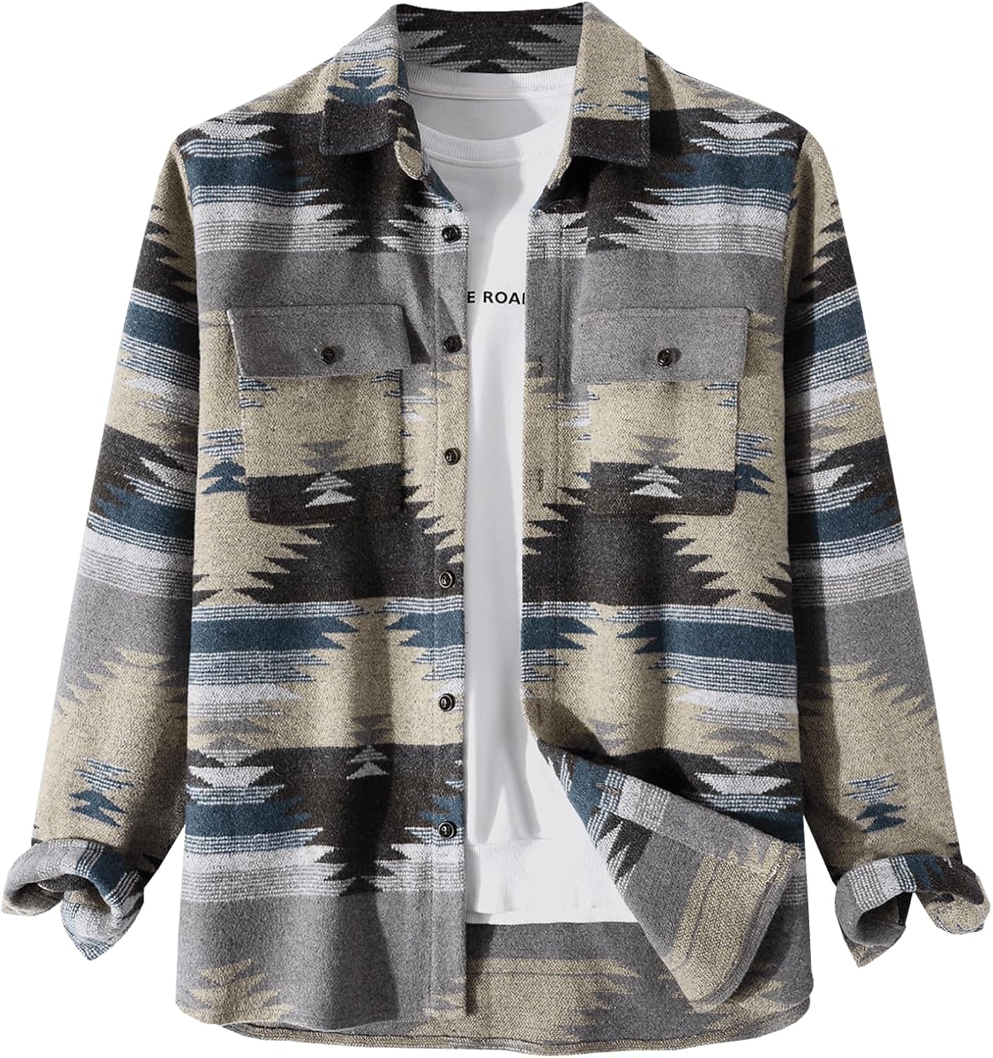 ZAFUL Mens Plaid Shirt,Long Sleeves,Classic Flannel Shirt Button Down Shirt Jacket Tops