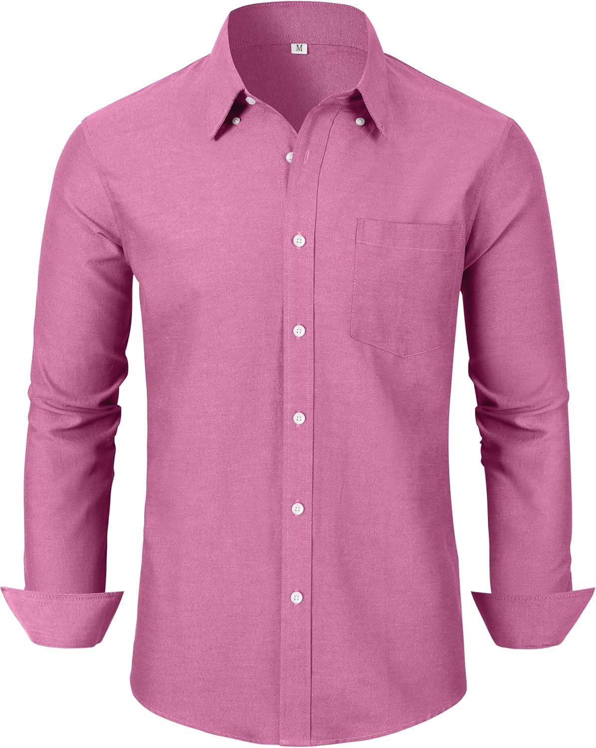 Grade 3.5 Wrinkle-Resistant Men's Lightweight Oxford Dress Shirts Long Sleeve Business Casual Pocket Shirt