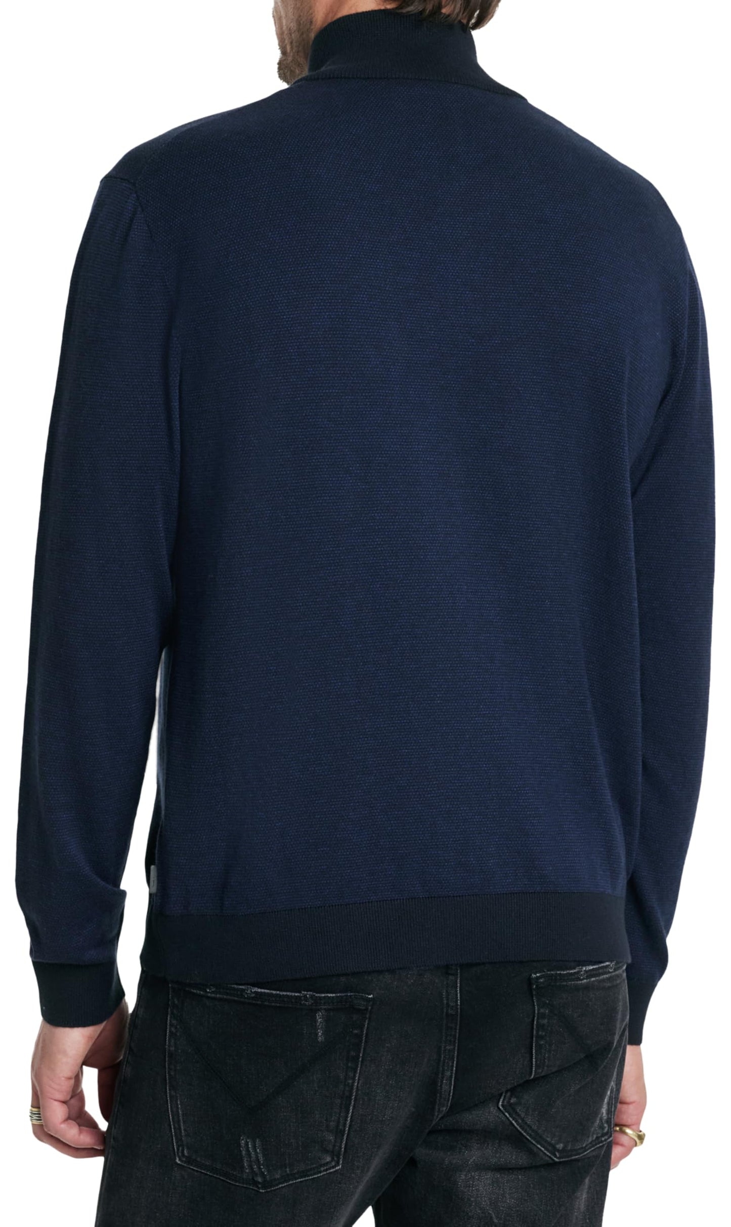 John Varvatos Men's Grand Birdseye Half Zip