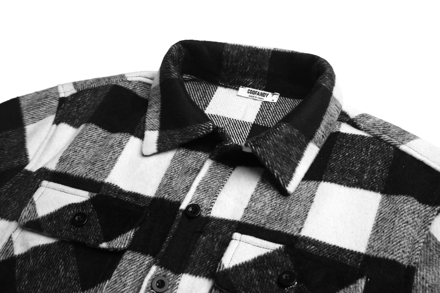 COOFANDY Men's Flannel Jacket Long Sleeve Plaid Shirt Jackets Button Down Fleece Shacket Casual Fall Soft Outwear