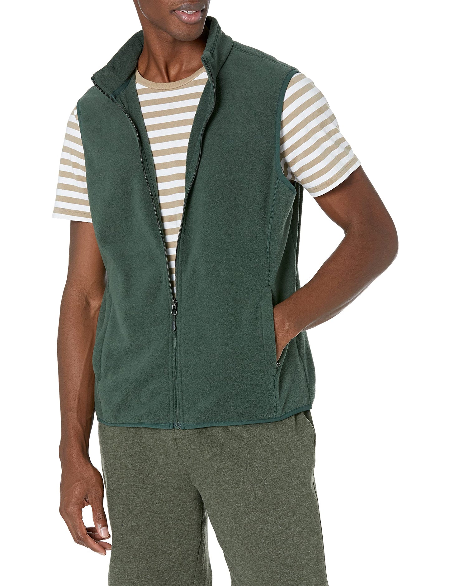 Amazon Essentials Men's Full-Zip Polar Fleece Vest (Available in Big & Tall)