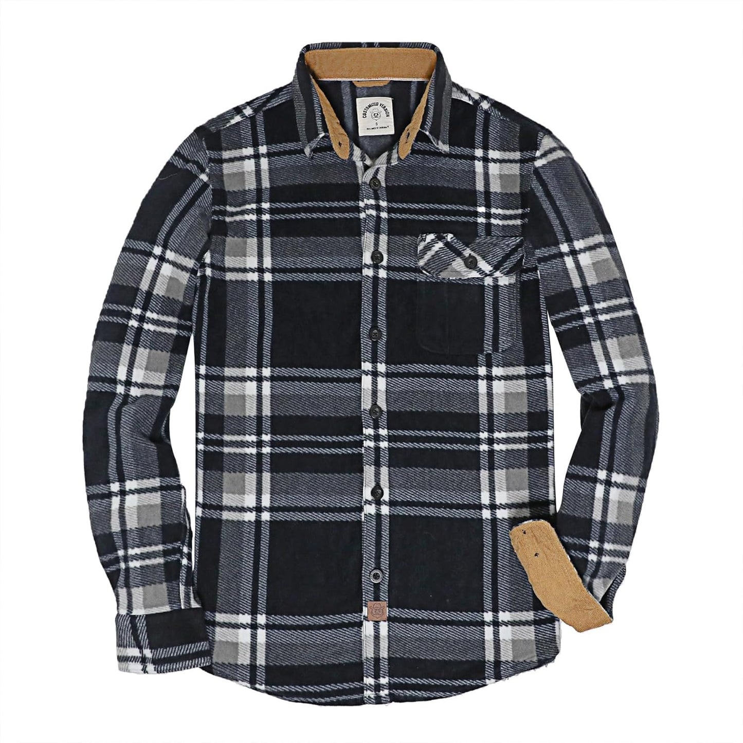 Dubinik® Mens Flannel Shirts Long Sleeve Flannel Shirt for Men Casual Button Down Brushed 100% Cotton Shirt