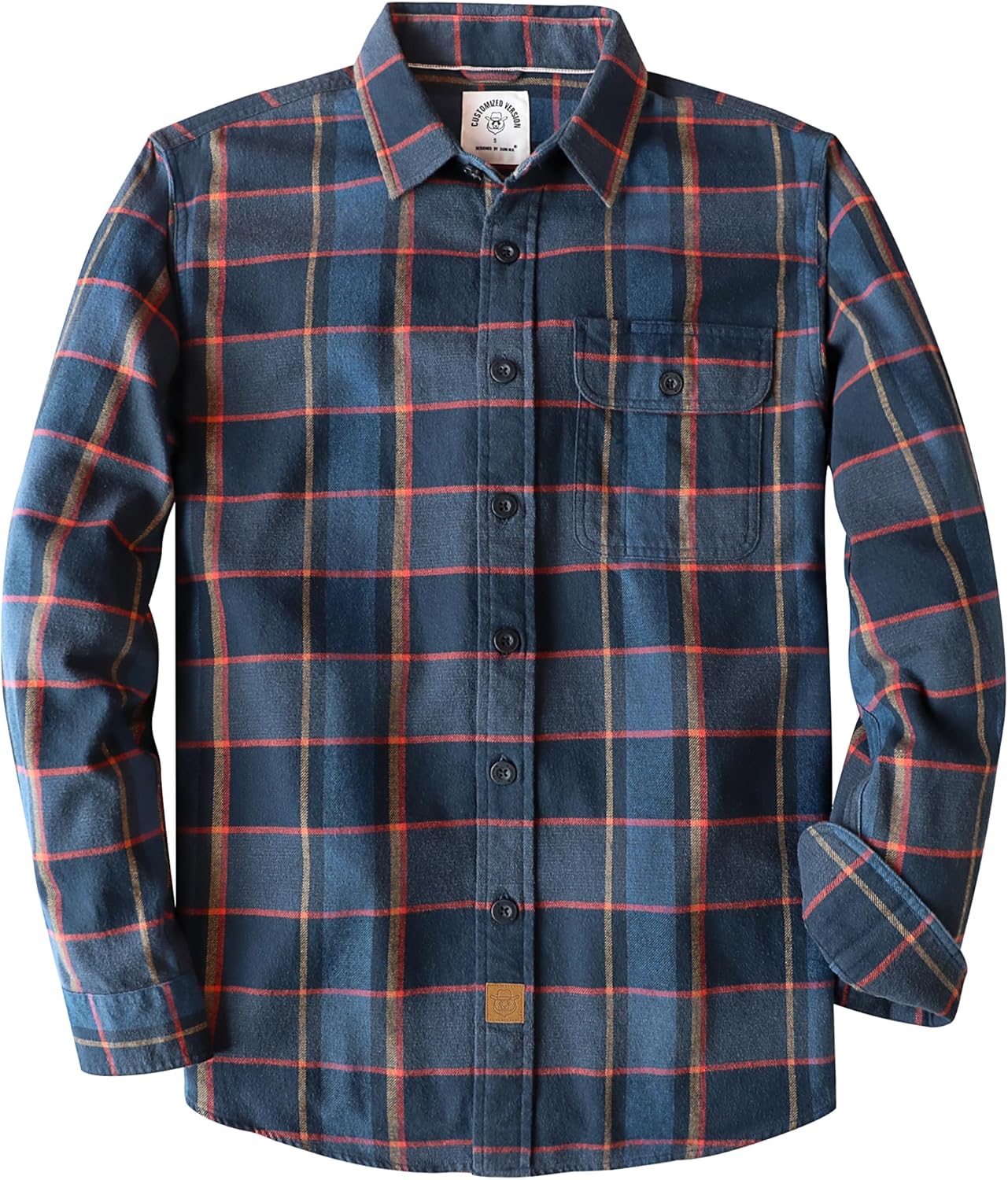 Dubinik®Mens Flannel Shirts Long Sleeve Flannel Shirt for Men Warm Casual Soft Cotton Button Down Plaid Mens Flannel Shirt