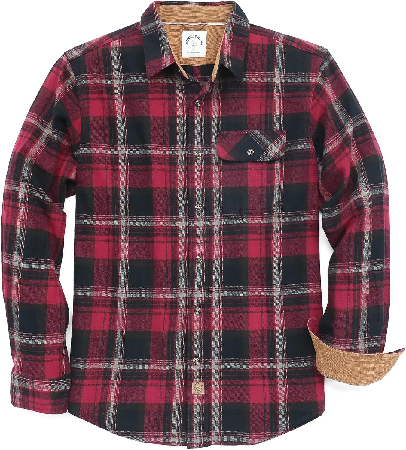 Dubinik® Mens Flannel Shirts Long Sleeve Flannel Shirt for Men Casual Button Down Brushed 100% Cotton Shirt