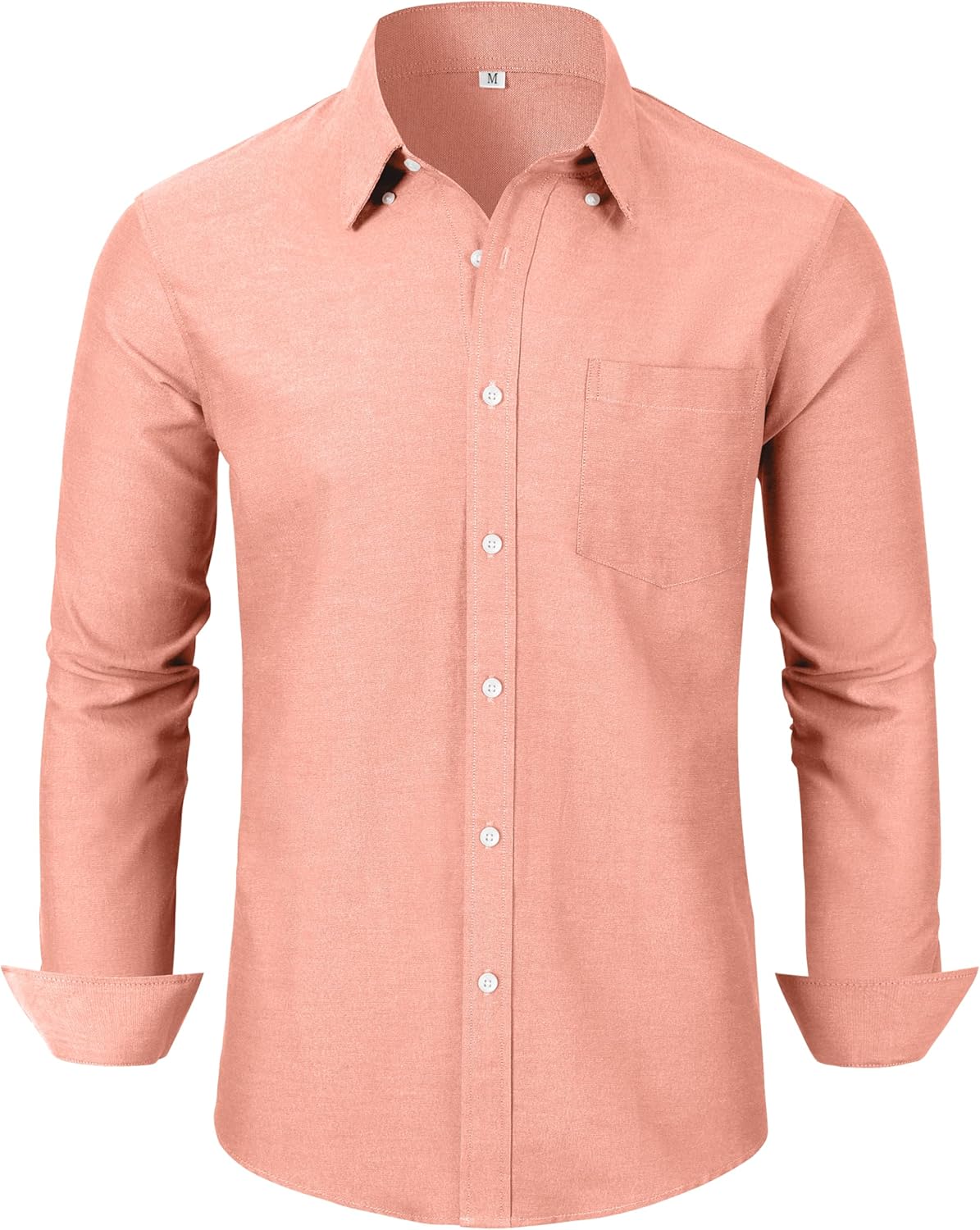 Grade 3.5 Wrinkle-Resistant Men's Lightweight Oxford Dress Shirts Long Sleeve Business Casual Pocket Shirt