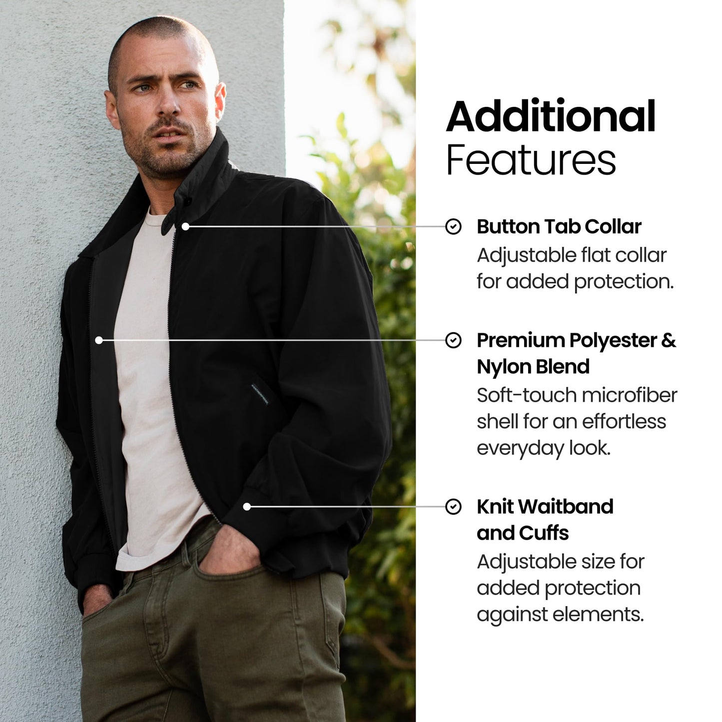 Weatherproof Men's Golf Jacket - Lightweight Windbreaker, Water-Resistant Microfiber Shell, Perfect for Golf & Casual Wear
