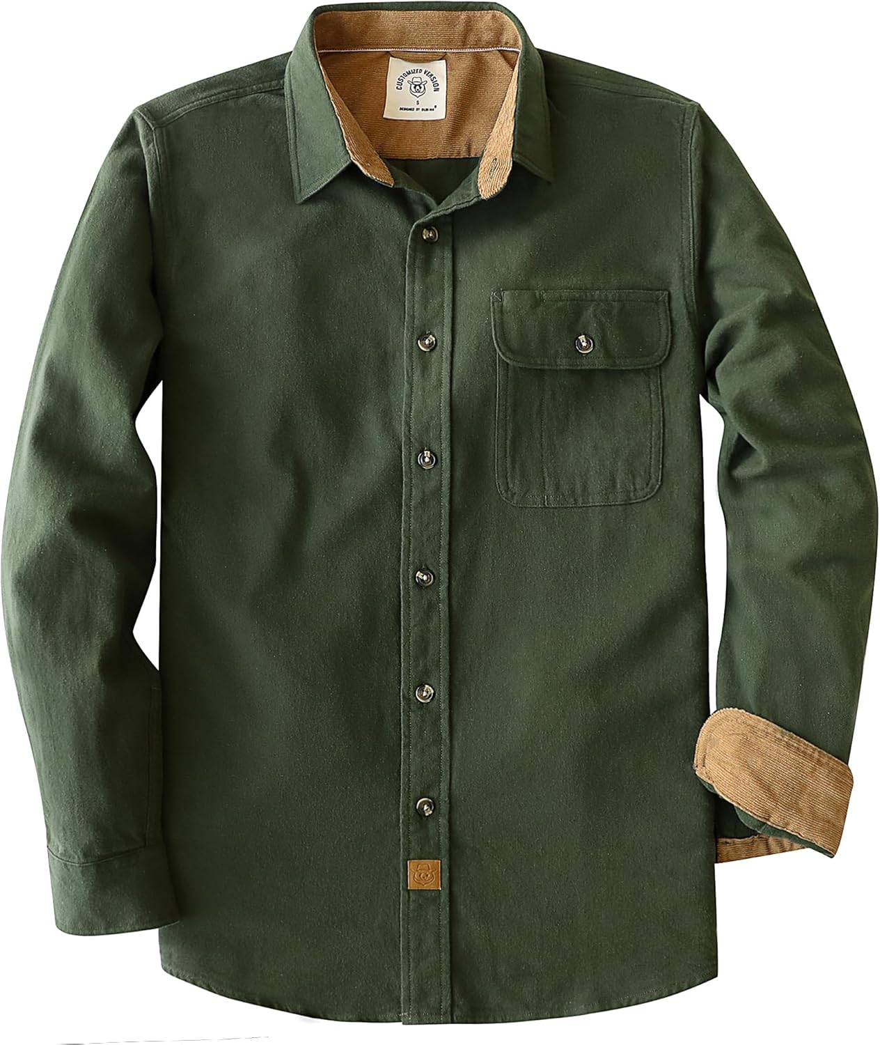 Dubinik® Mens Flannel Shirts Long Sleeve Flannel Shirt for Men Casual Button Down Brushed 100% Cotton Shirt