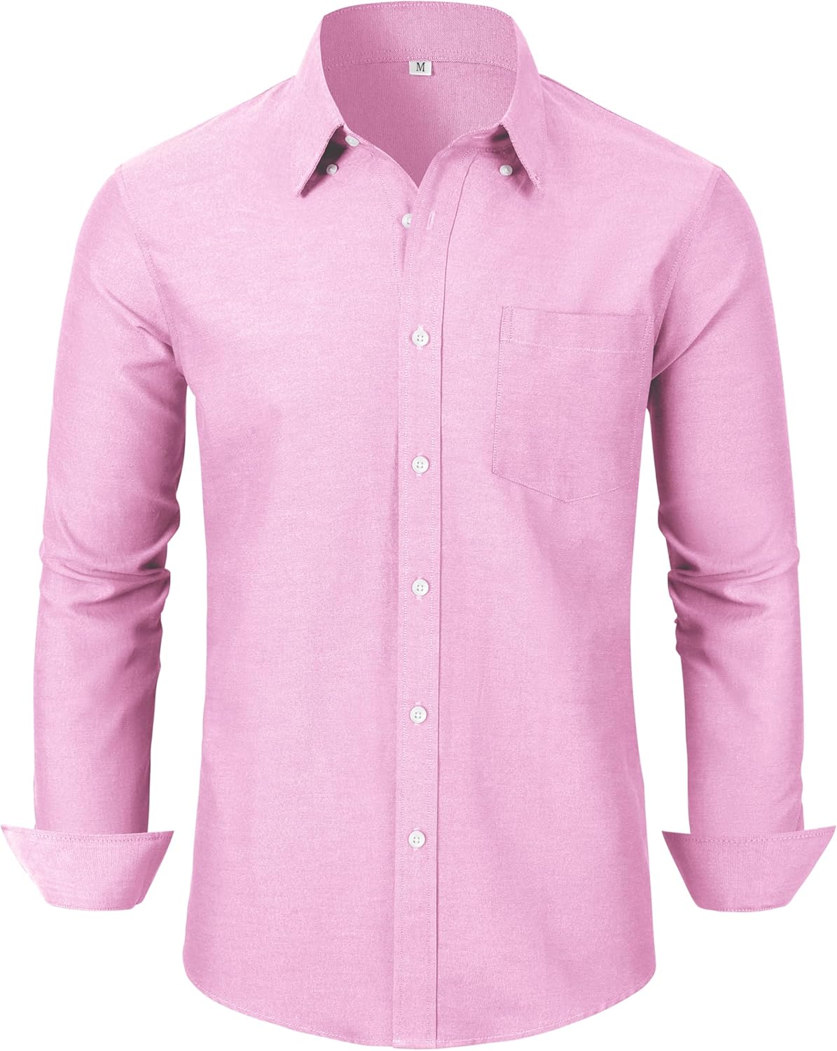 Grade 3.5 Wrinkle-Resistant Men's Lightweight Oxford Dress Shirts Long Sleeve Business Casual Pocket Shirt