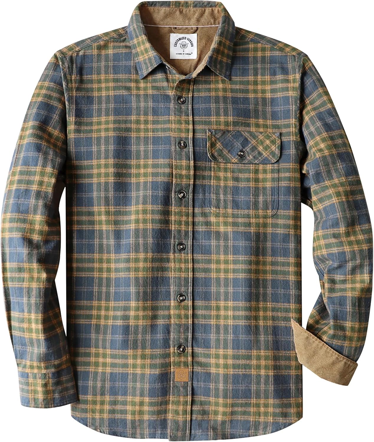 Dubinik® Mens Flannel Shirts Long Sleeve Flannel Shirt for Men Casual Button Down Brushed 100% Cotton Shirt