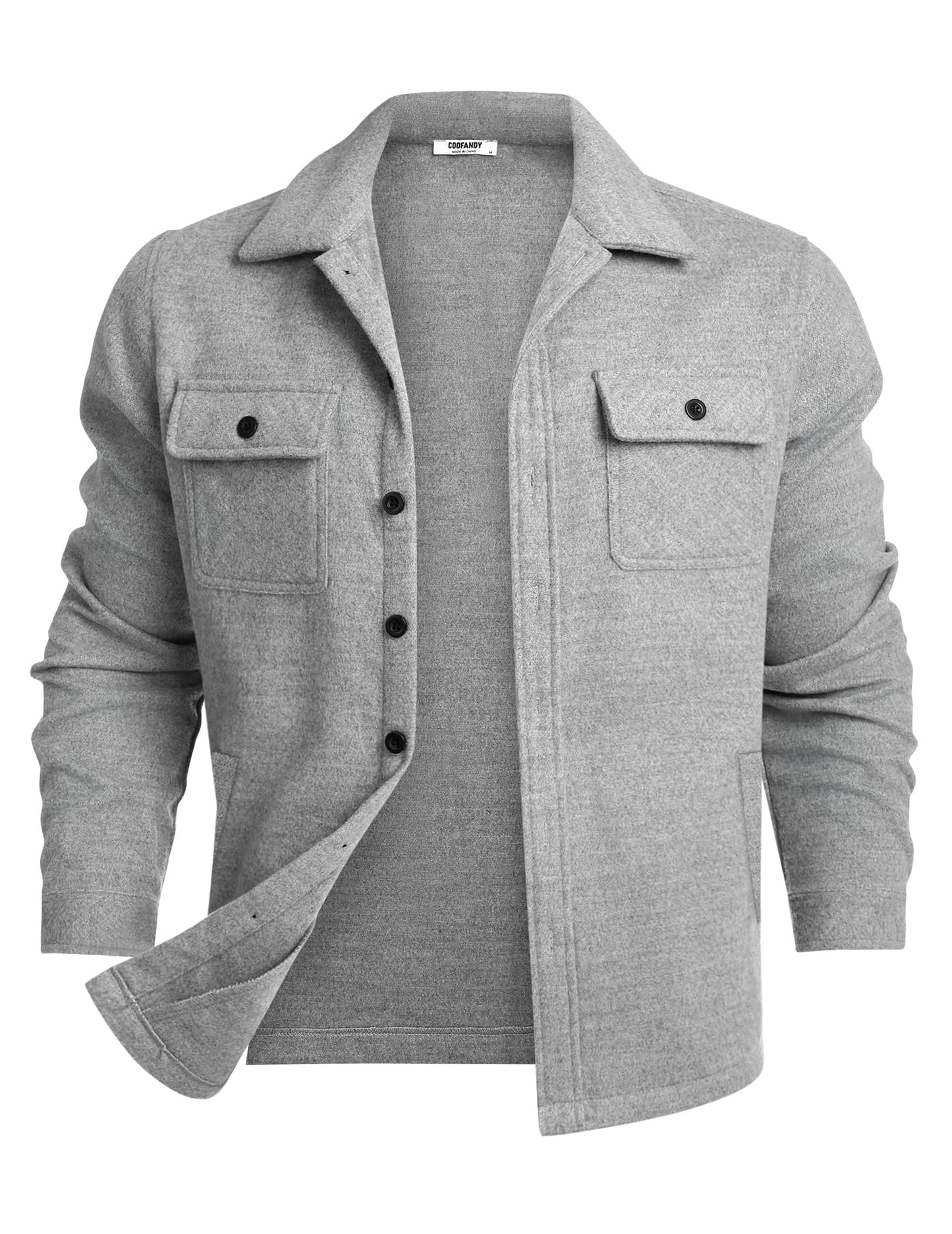 COOFANDY Men's Flannel Jacket Long Sleeve Plaid Shirt Jackets Button Down Fleece Shacket Casual Fall Soft Outwear