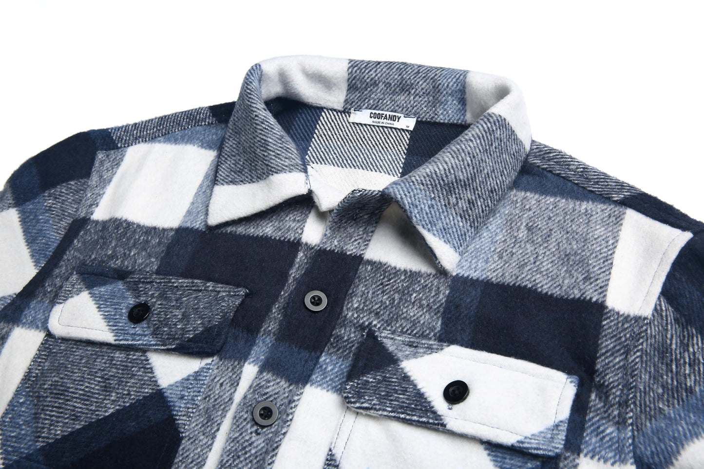 COOFANDY Men's Flannel Jacket Long Sleeve Plaid Shirt Jackets Button Down Fleece Shacket Casual Fall Soft Outwear