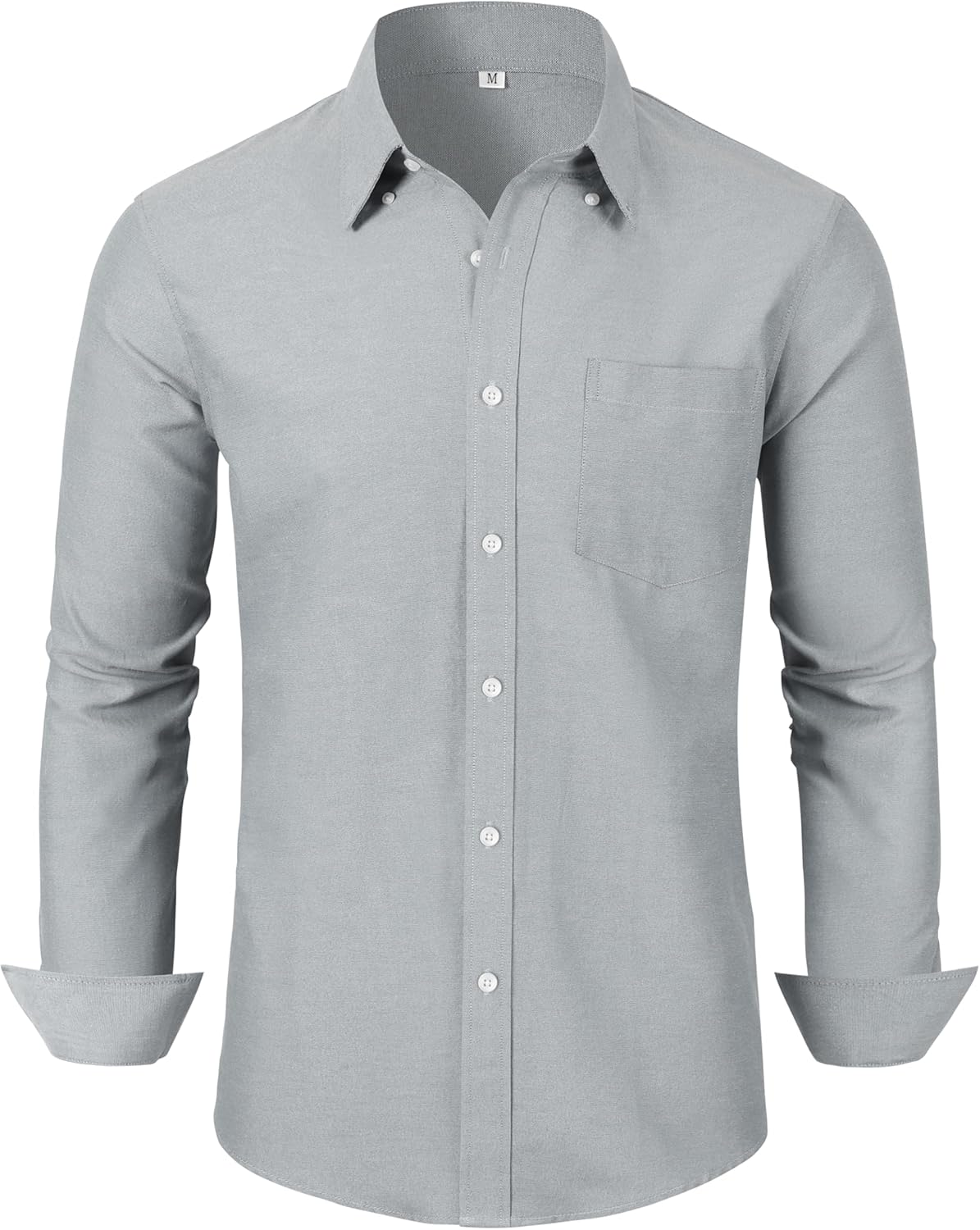Grade 3.5 Wrinkle-Resistant Men's Lightweight Oxford Dress Shirts Long Sleeve Business Casual Pocket Shirt