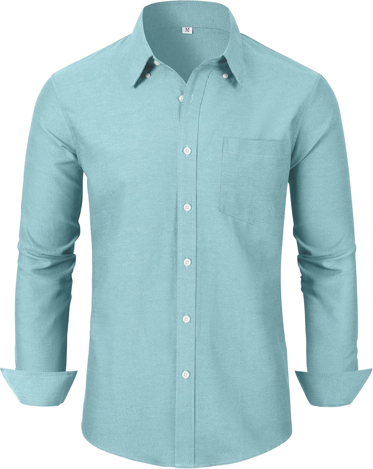 Grade 3.5 Wrinkle-Resistant Men's Lightweight Oxford Dress Shirts Long Sleeve Business Casual Pocket Shirt
