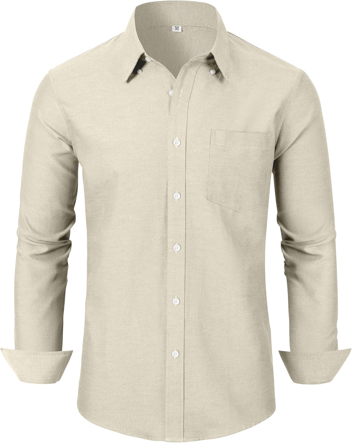 Grade 3.5 Wrinkle-Resistant Men's Lightweight Oxford Dress Shirts Long Sleeve Business Casual Pocket Shirt