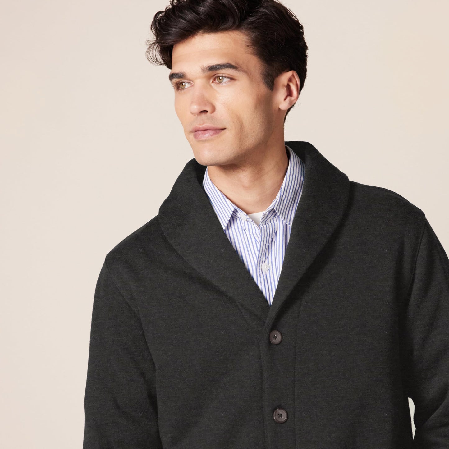Amazon Essentials Men's Long-Sleeve Fleece Shawl-Collar Cardigan