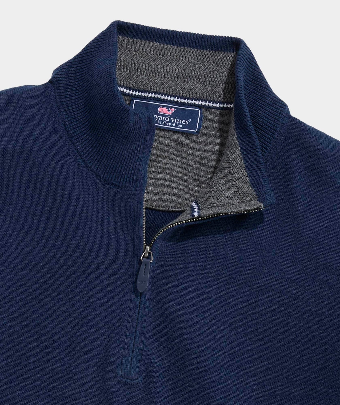 vineyard vines Men's Boathouse Tipped Quarter-Zip Sweater
