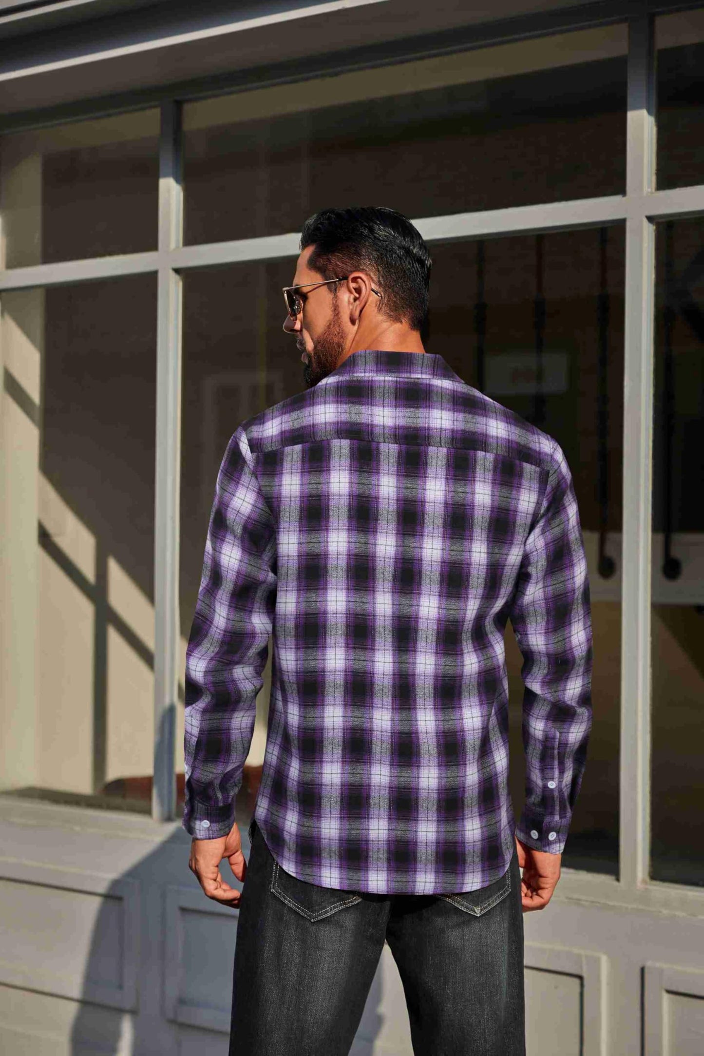 COOFANDY Mens Flannel Plaid Shirts Long Sleeve Casual Button Down Cotton Shirt with Pocket