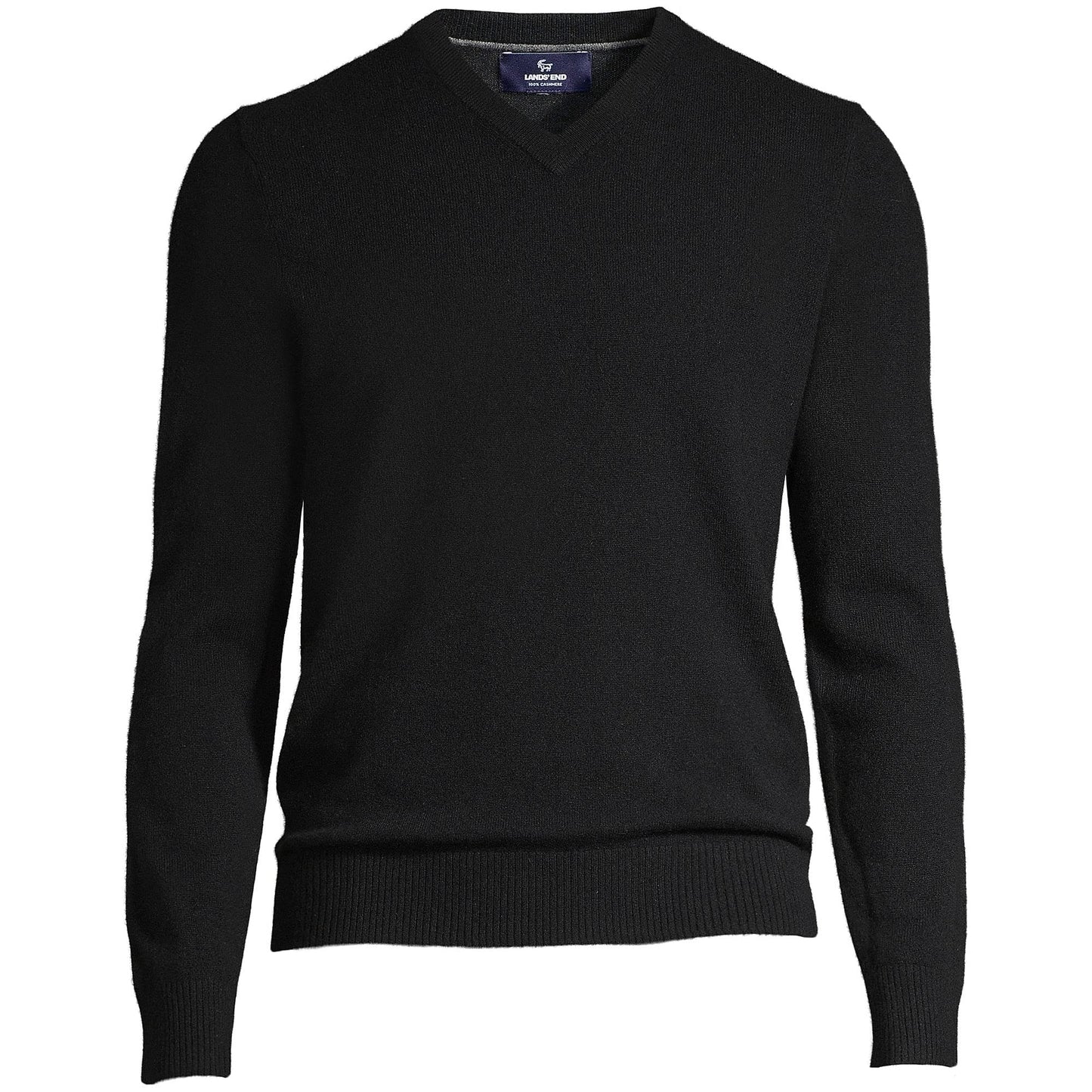 Lands' End Men's Fine Gauge Cashmere V-Neck Sweater