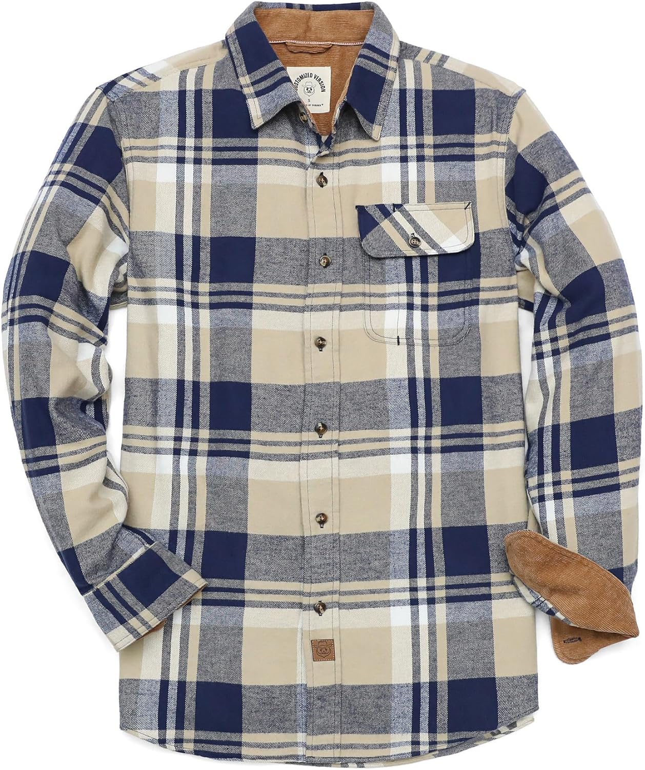 Dubinik® Mens Flannel Shirts Long Sleeve Flannel Shirt for Men Casual Button Down Brushed 100% Cotton Shirt