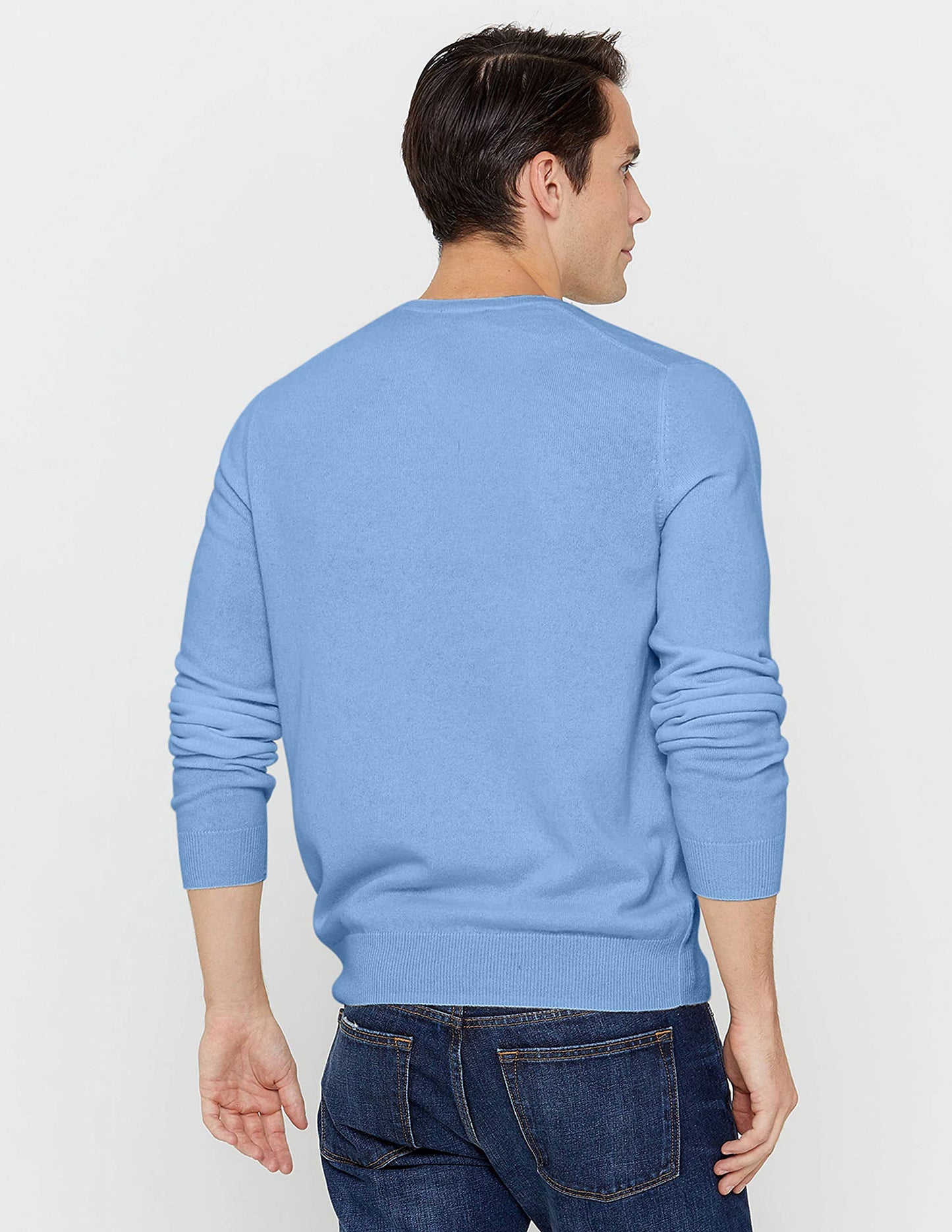 State Cashmere Men's Essential V-Neck Sweater 100% Pure Cashmere Classic Long Sleeve Pullover