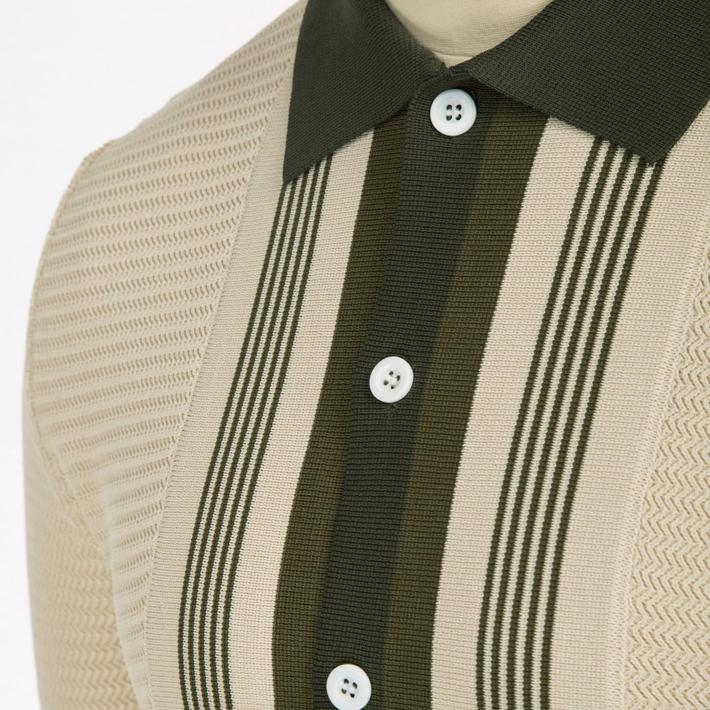 PJ PAUL JONES Men‘s Button Down Polo Shirts Striped Knitted Cardigan Sweaters