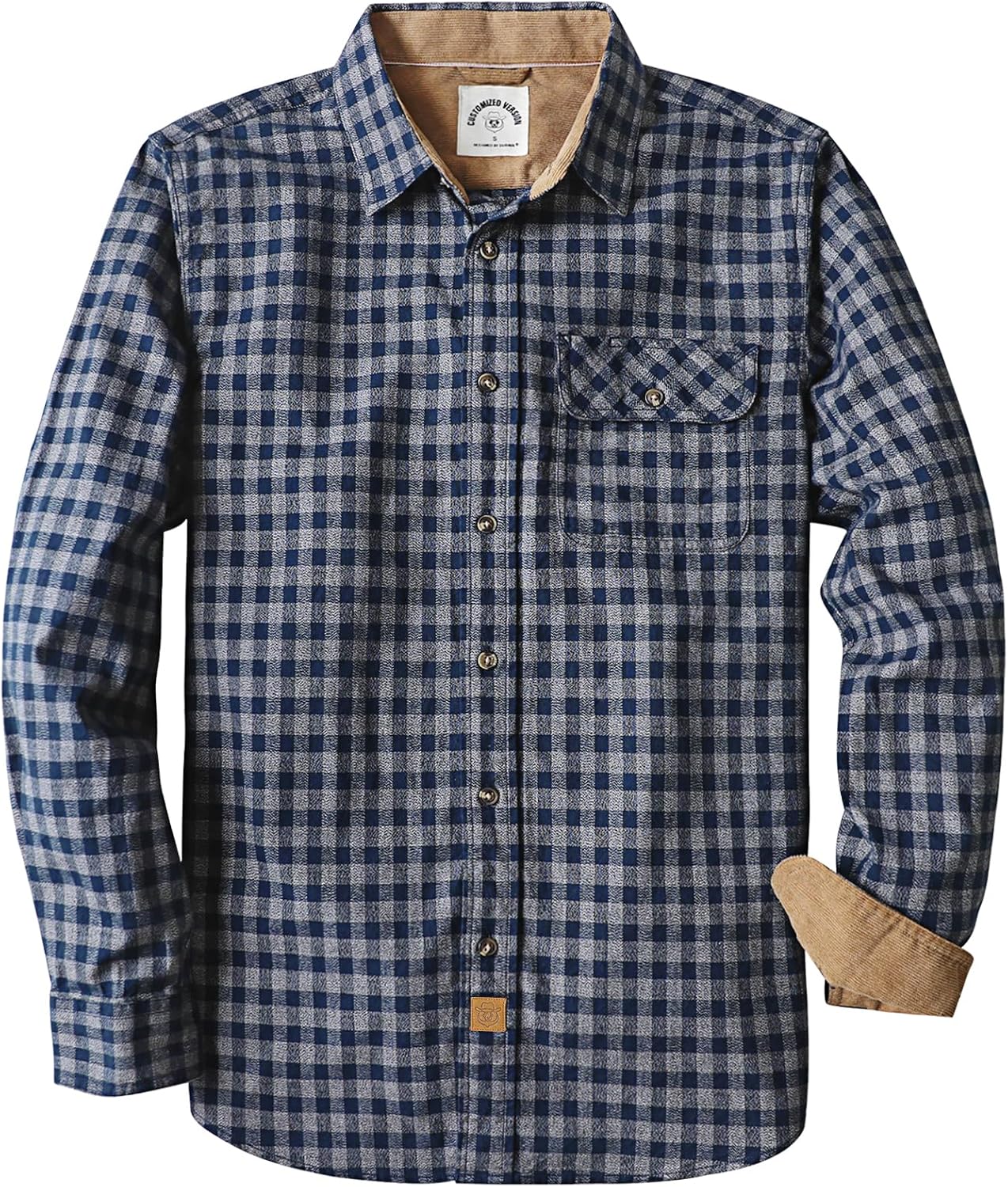 Dubinik® Mens Flannel Shirts Long Sleeve Flannel Shirt for Men Casual Button Down Brushed 100% Cotton Shirt