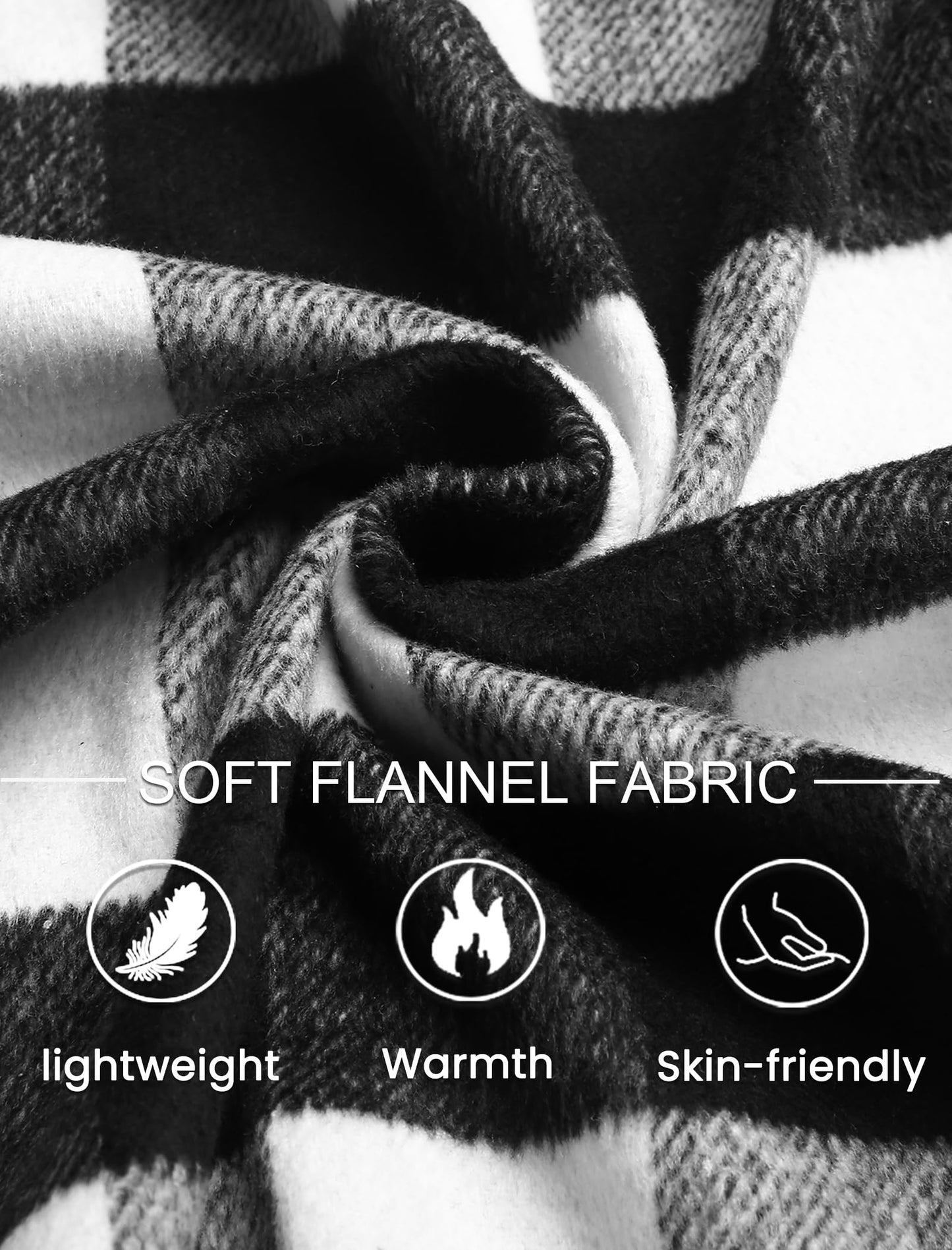 COOFANDY Men's Flannel Jacket Long Sleeve Plaid Shirt Jackets Button Down Fleece Shacket Casual Fall Soft Outwear