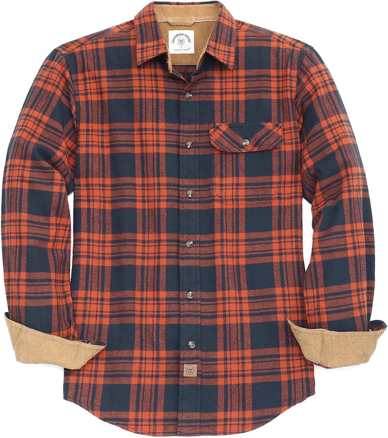 Dubinik® Mens Flannel Shirts Long Sleeve Flannel Shirt for Men Casual Button Down Brushed 100% Cotton Shirt