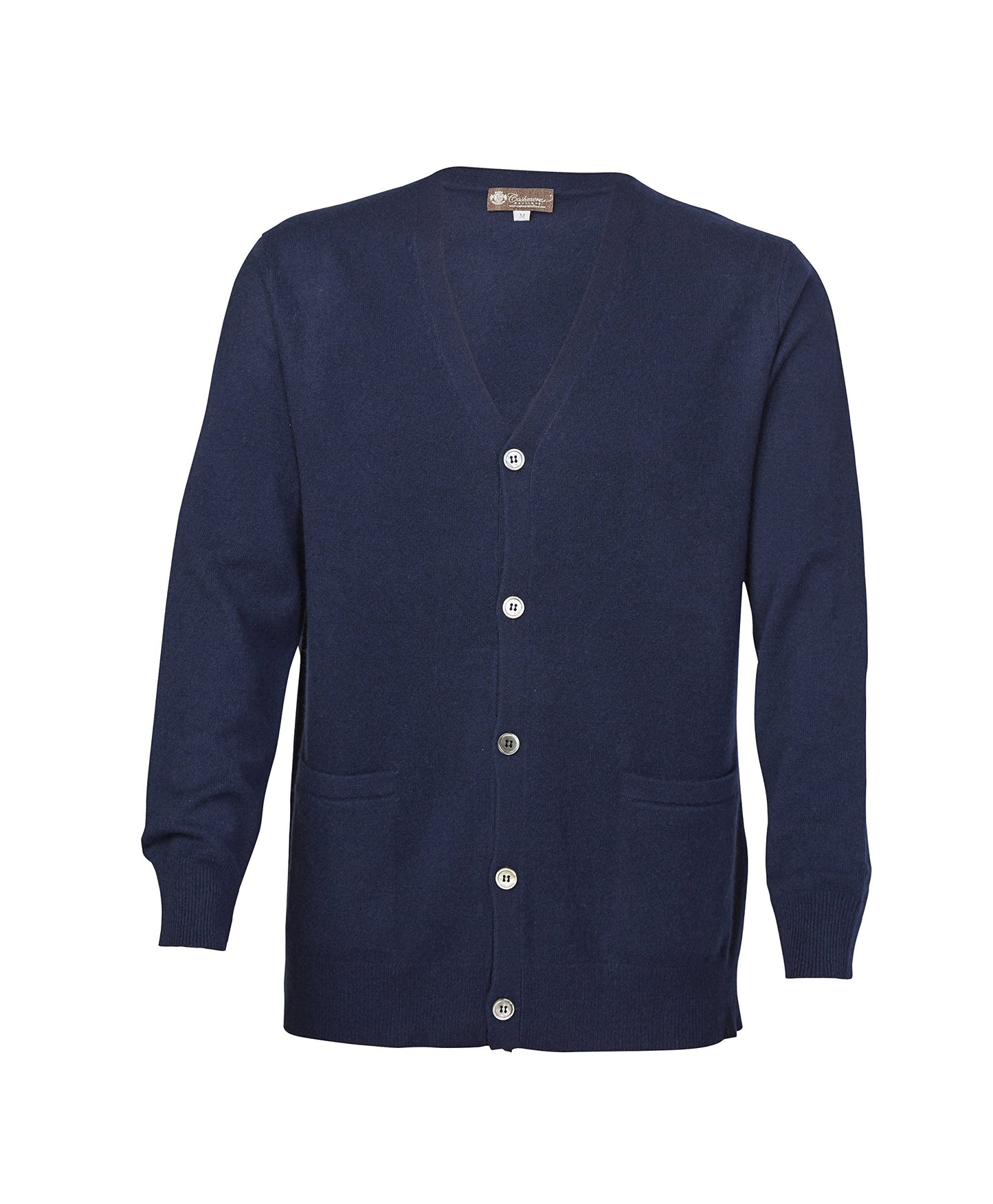 Cashmere Boutique Men's 100% Pure Cashmere Front Button Long Sleeve Cardigan Sweater