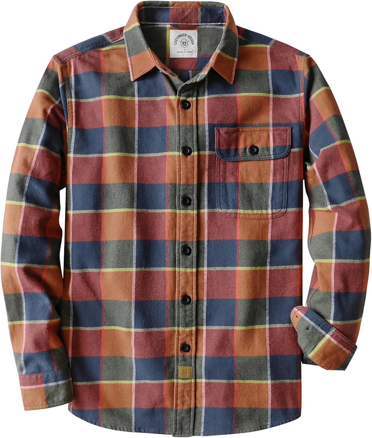 Dubinik®Mens Flannel Shirts Long Sleeve Flannel Shirt for Men Warm Casual Soft Cotton Button Down Plaid Mens Flannel Shirt