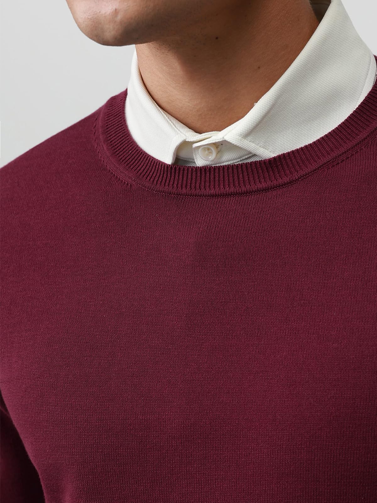 Pure BCI Cotton Lightweight Sweater for Men Crewneck T-Shirts Casual Long Sleeve Knit Pullover Fall Spring