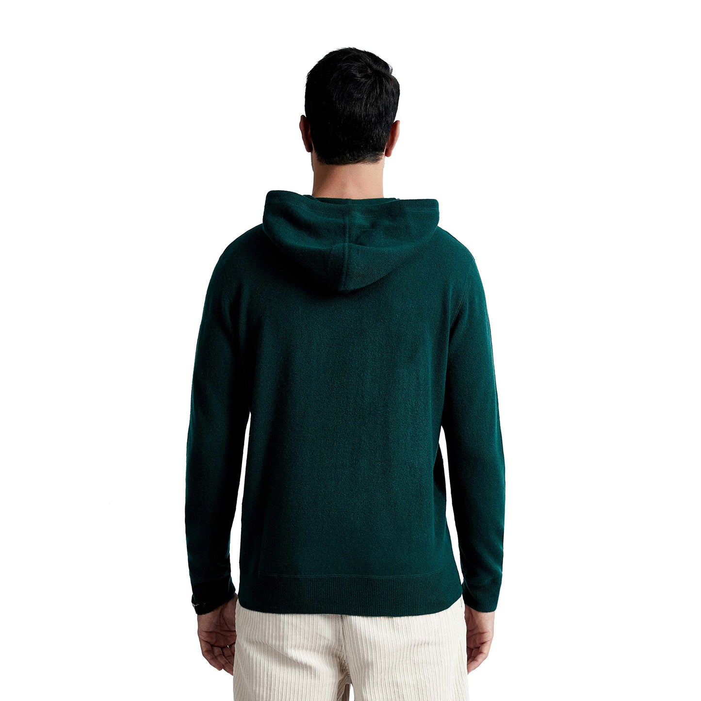 BEYOND FASHION Men's Sweater Pocket Hoodie Pullover - 100% Pure Cashmere
