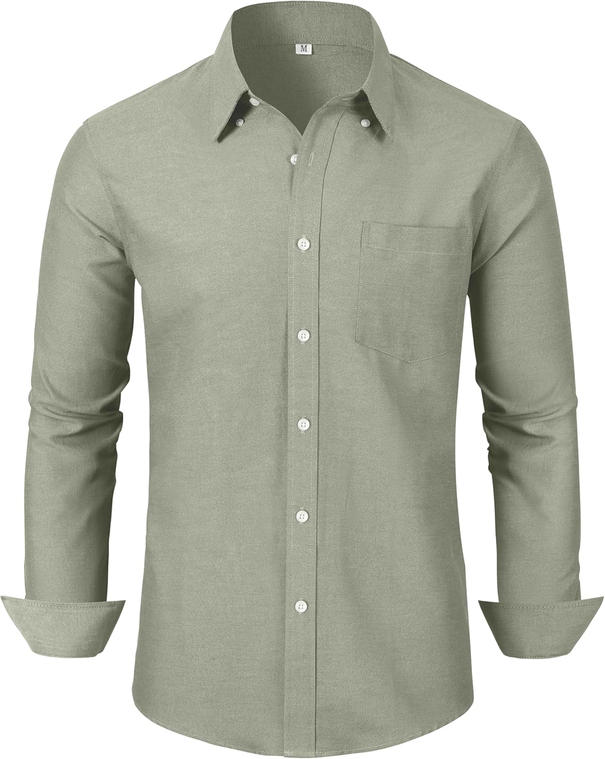 Grade 3.5 Wrinkle-Resistant Men's Lightweight Oxford Dress Shirts Long Sleeve Business Casual Pocket Shirt