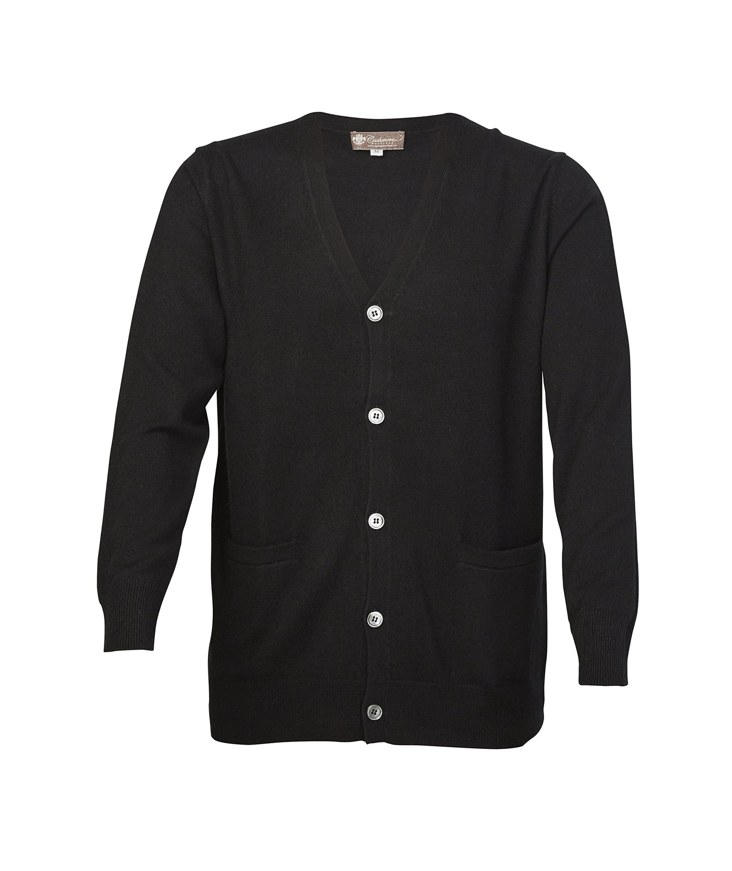 Cashmere Boutique Men's 100% Pure Cashmere Front Button Long Sleeve Cardigan Sweater