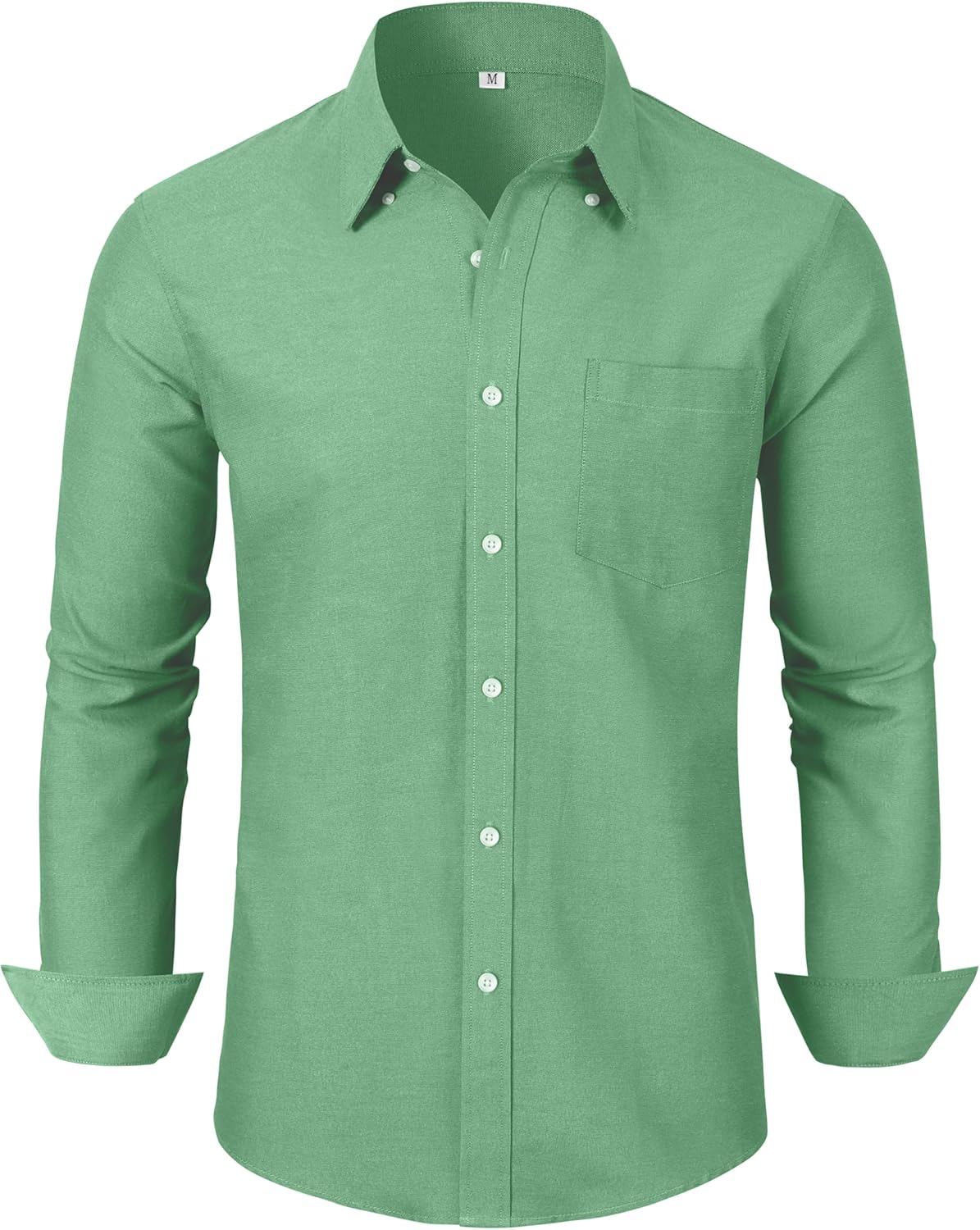 Grade 3.5 Wrinkle-Resistant Men's Lightweight Oxford Dress Shirts Long Sleeve Business Casual Pocket Shirt