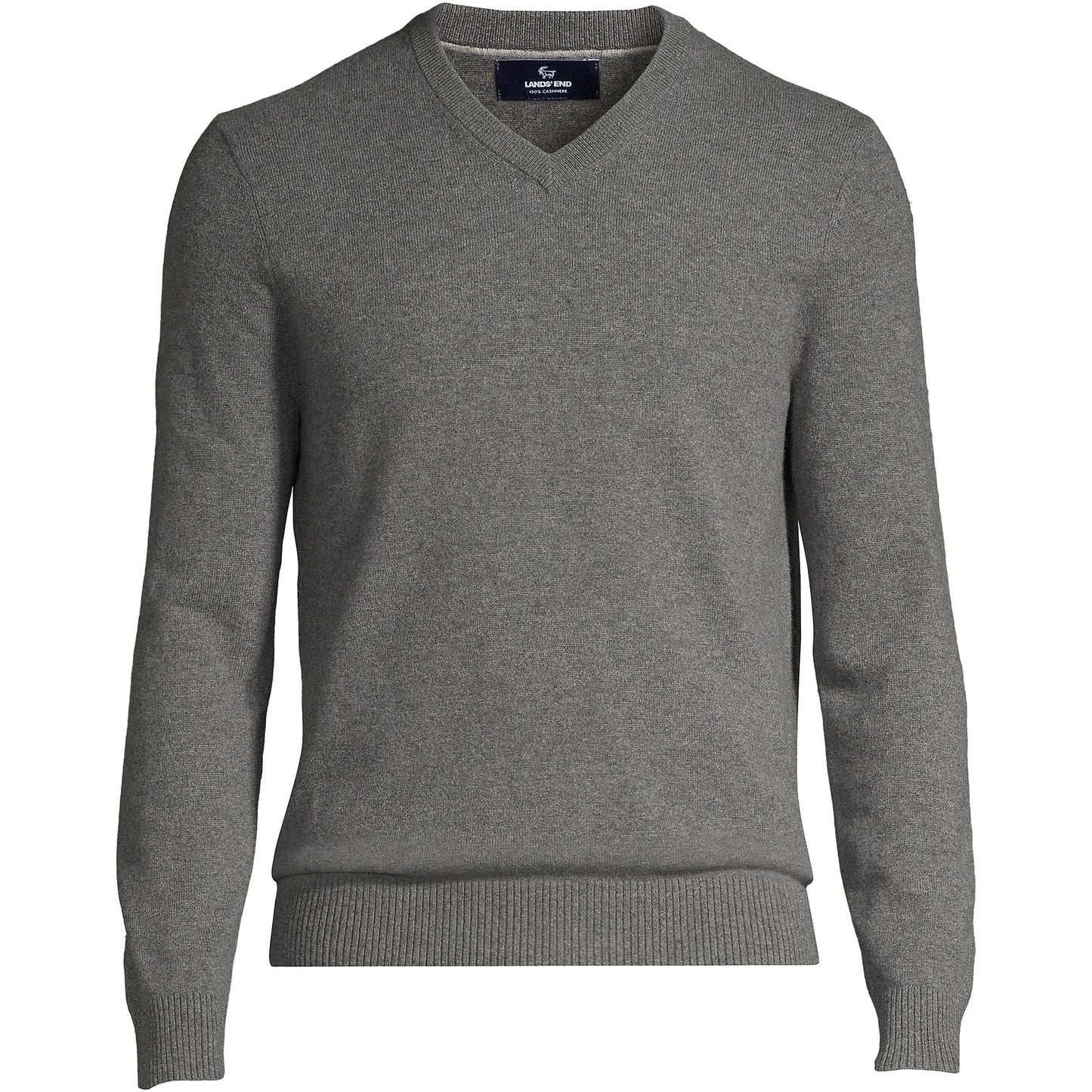 Lands' End Men's Fine Gauge Cashmere V-Neck Sweater