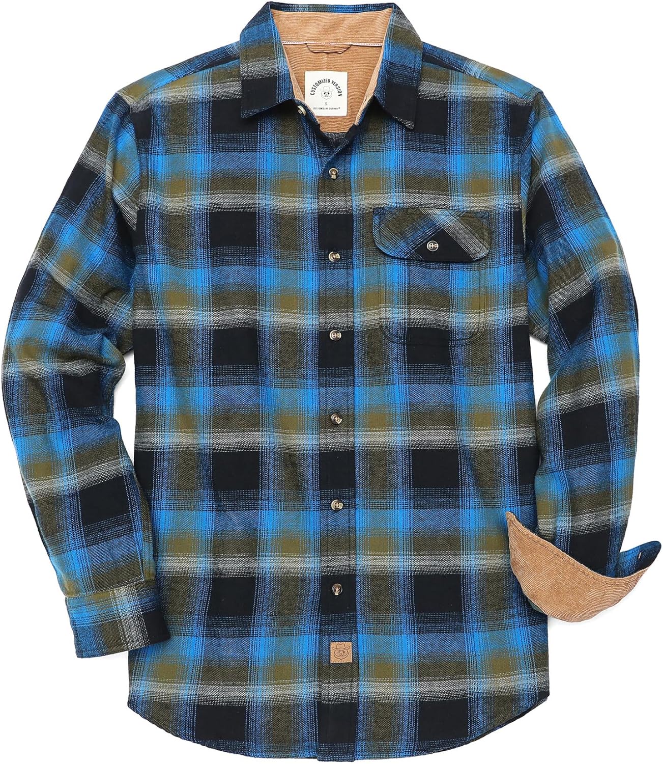 Dubinik® Mens Flannel Shirts Long Sleeve Flannel Shirt for Men Casual Button Down Brushed 100% Cotton Shirt