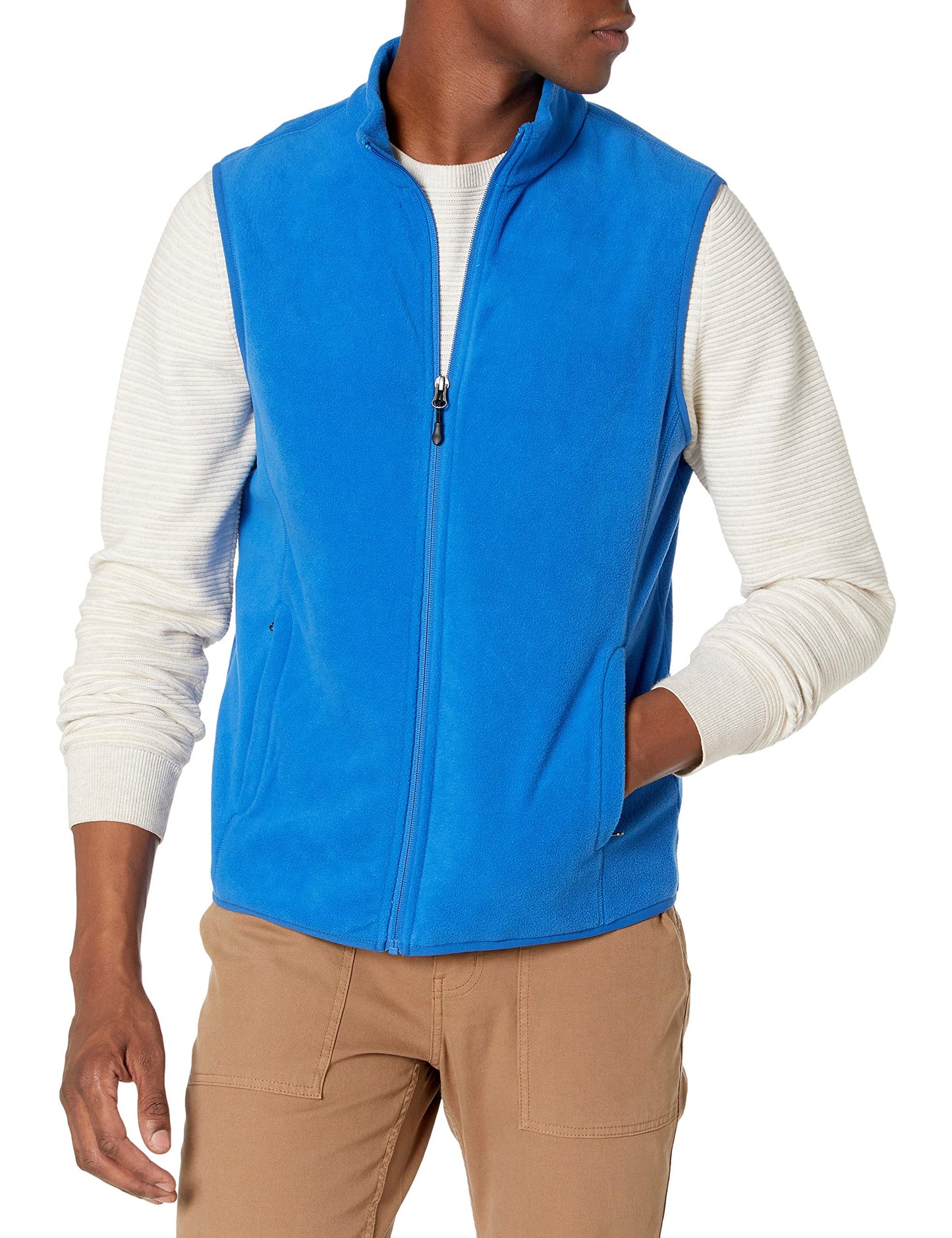 Amazon Essentials Men's Full-Zip Polar Fleece Vest (Available in Big & Tall)