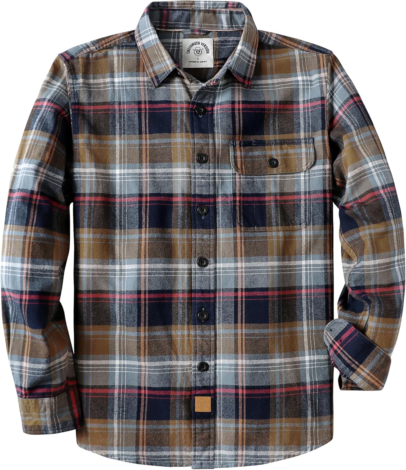 Dubinik®Mens Flannel Shirts Long Sleeve Flannel Shirt for Men Warm Casual Soft Cotton Button Down Plaid Mens Flannel Shirt