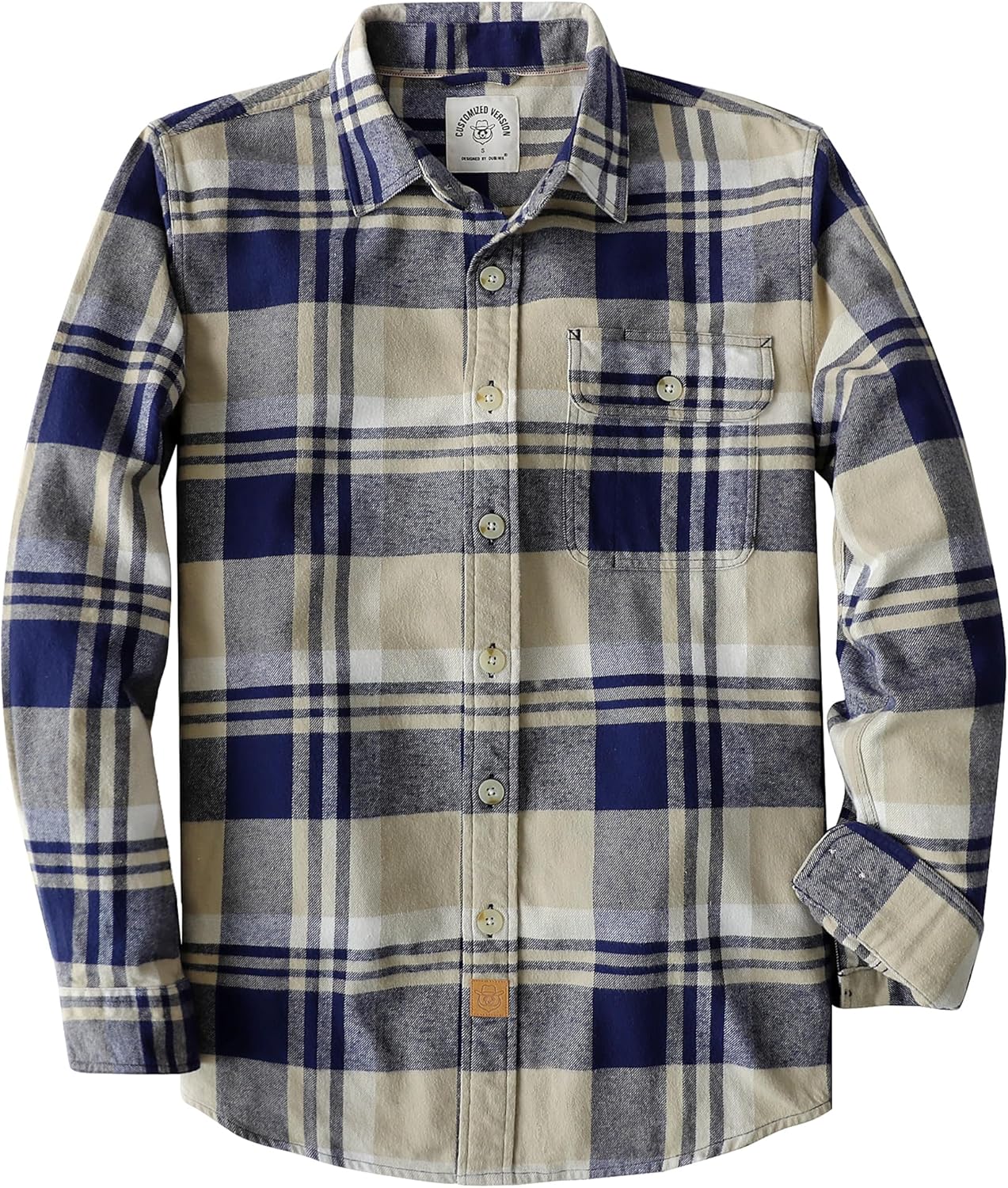 Dubinik®Mens Flannel Shirts Long Sleeve Flannel Shirt for Men Warm Casual Soft Cotton Button Down Plaid Mens Flannel Shirt