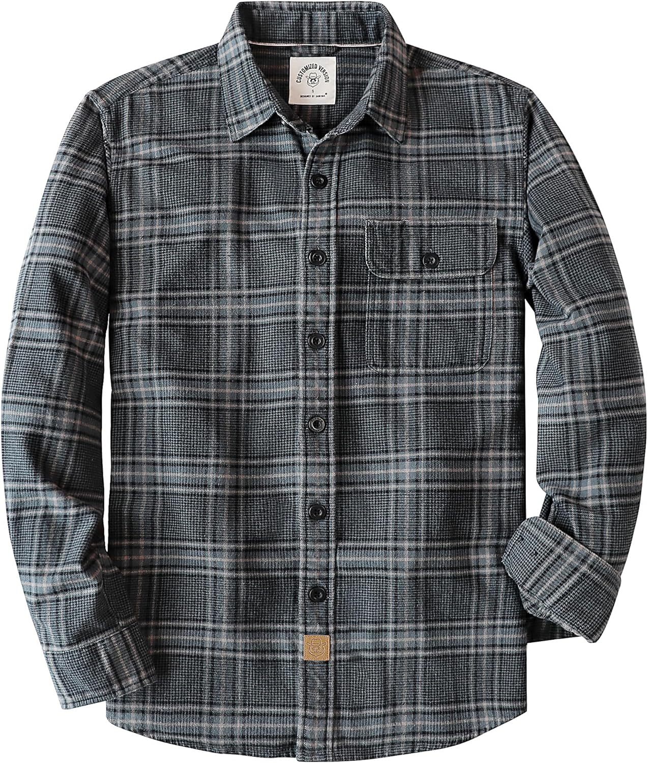 Dubinik®Mens Flannel Shirts Long Sleeve Flannel Shirt for Men Warm Casual Soft Cotton Button Down Plaid Mens Flannel Shirt