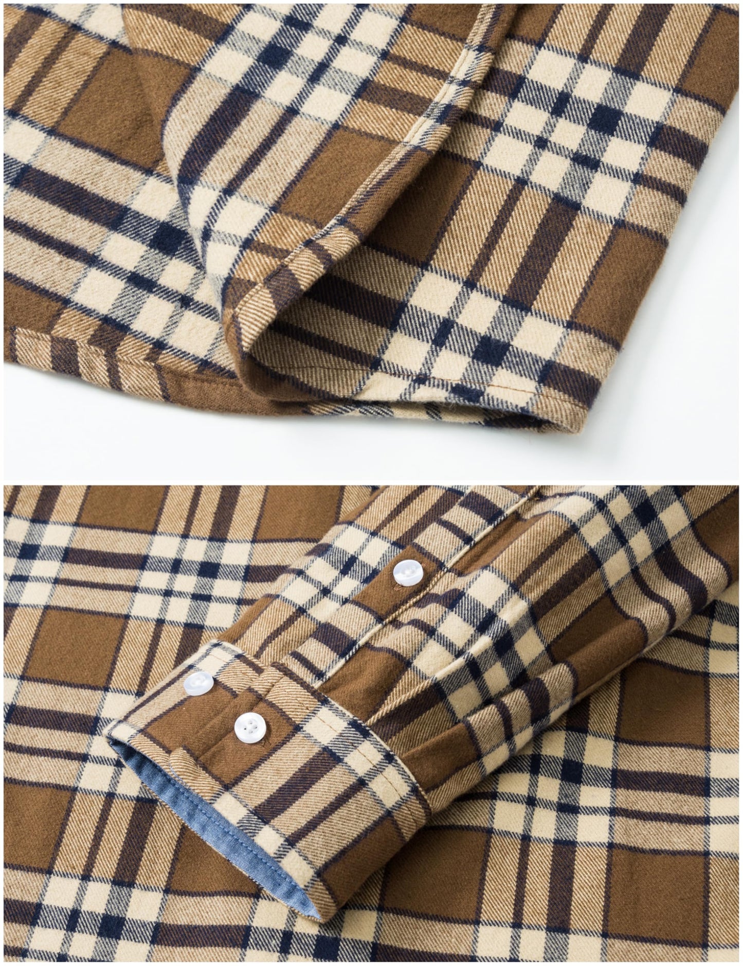 MAGNIVIT Men's Flannel Shirts Cotton Long Sleeve Plaid Casual Button Down Soft Comfortable Shirt for Men