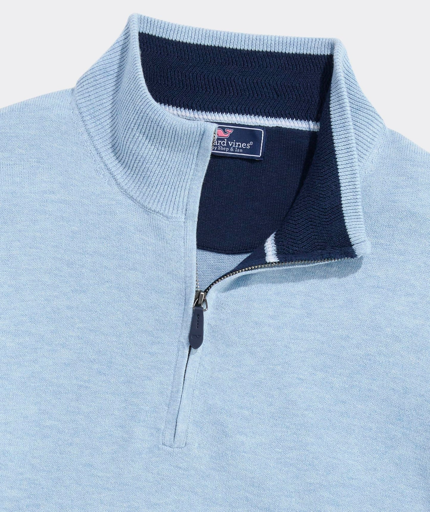 vineyard vines Men's Boathouse Tipped Quarter-Zip Sweater