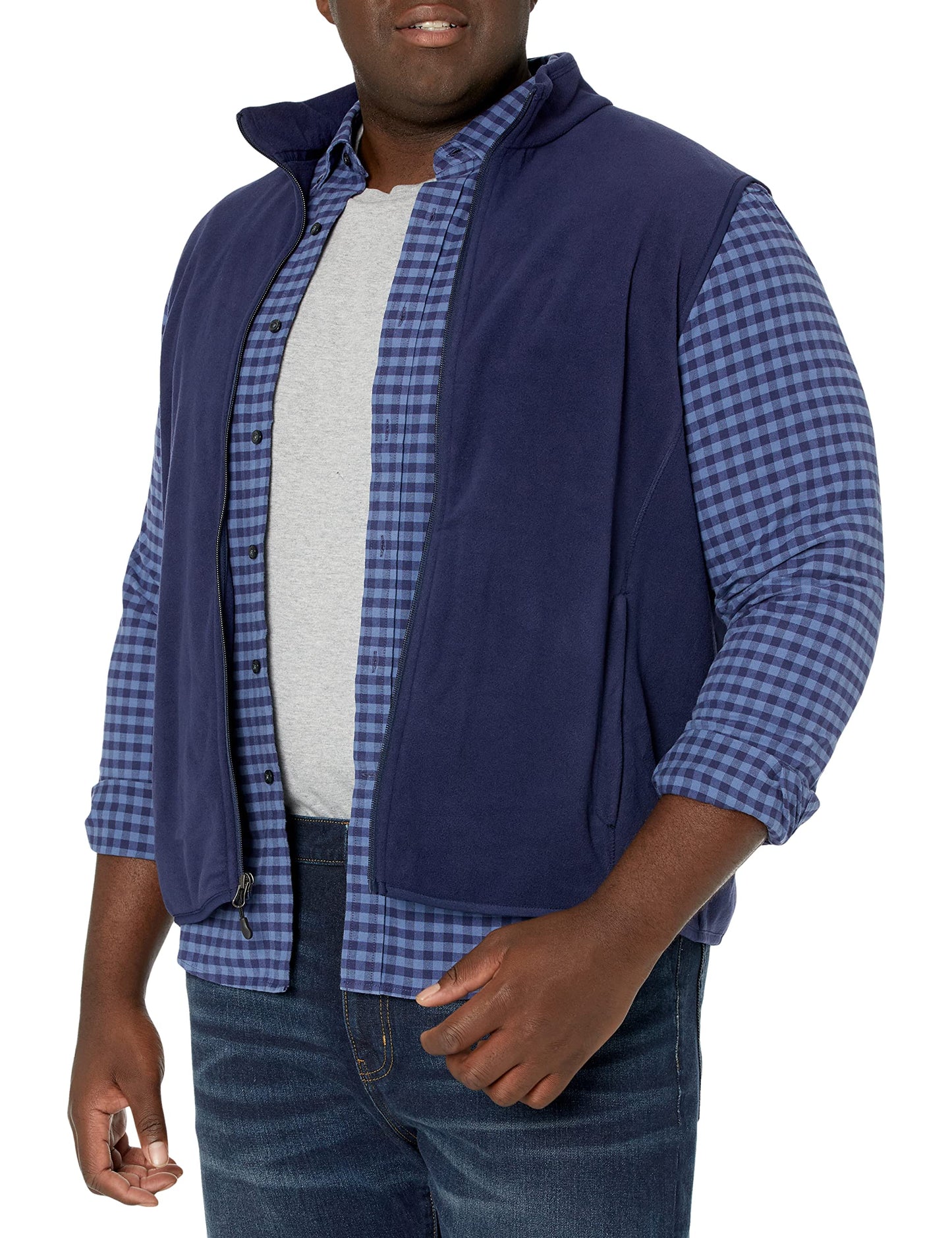 Amazon Essentials Men's Full-Zip Polar Fleece Vest (Available in Big & Tall)