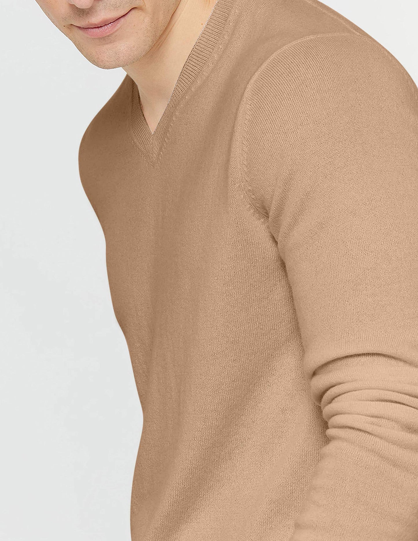 State Cashmere Men's Essential V-Neck Sweater 100% Pure Cashmere Classic Long Sleeve Pullover