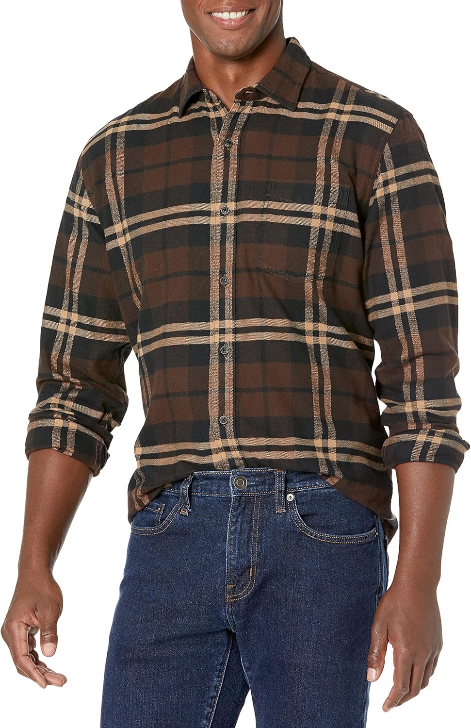 Amazon Essentials Men's Long-Sleeve Flannel Shirt (Available in Big & Tall)