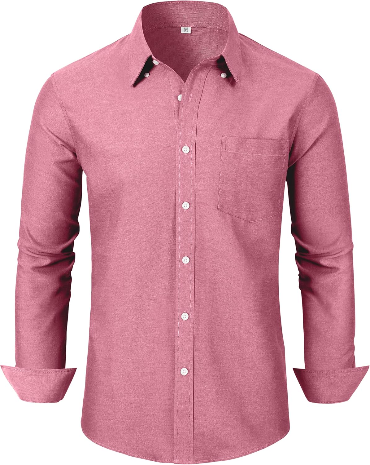 Grade 3.5 Wrinkle-Resistant Men's Lightweight Oxford Dress Shirts Long Sleeve Business Casual Pocket Shirt