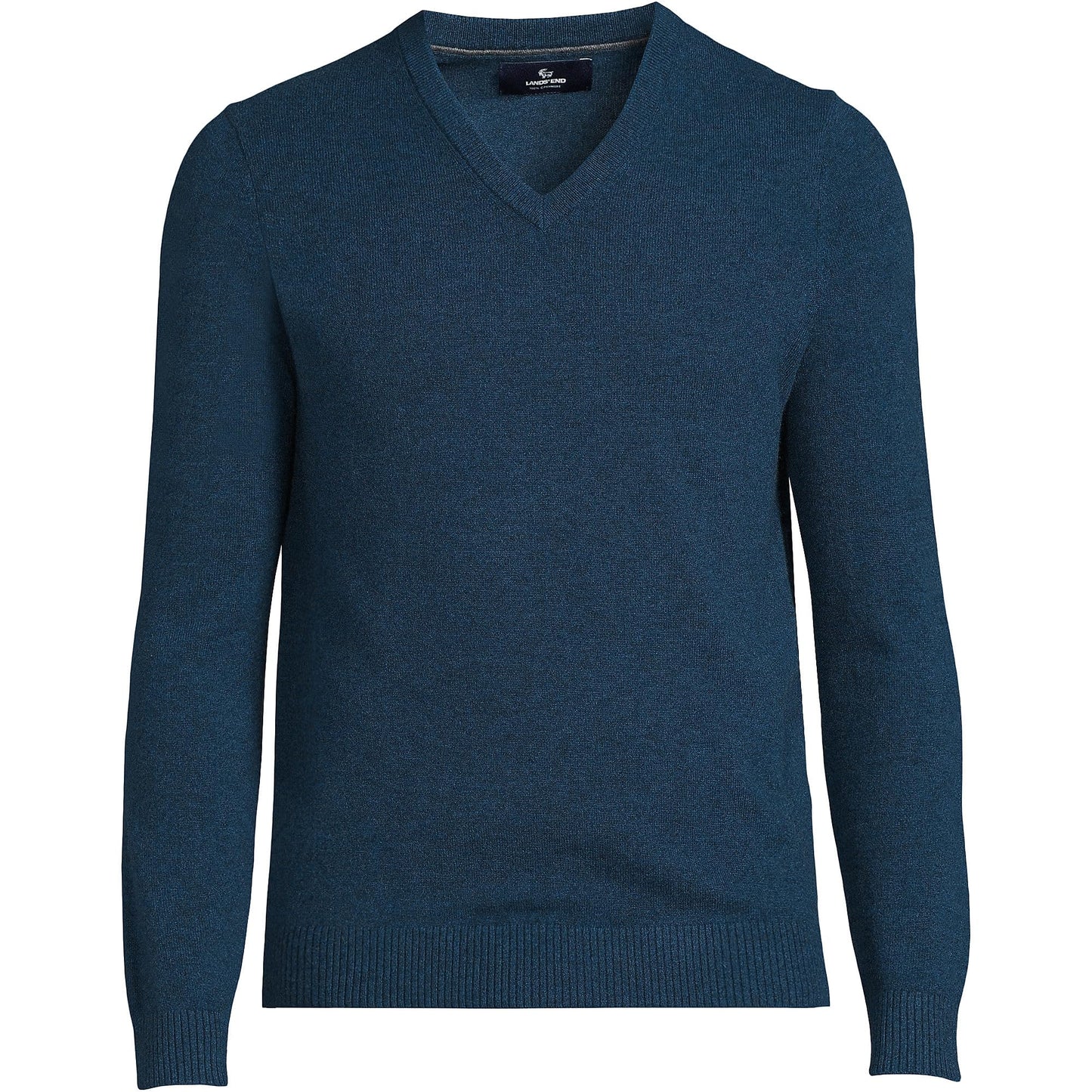 Lands' End Men's Fine Gauge Cashmere V-Neck Sweater